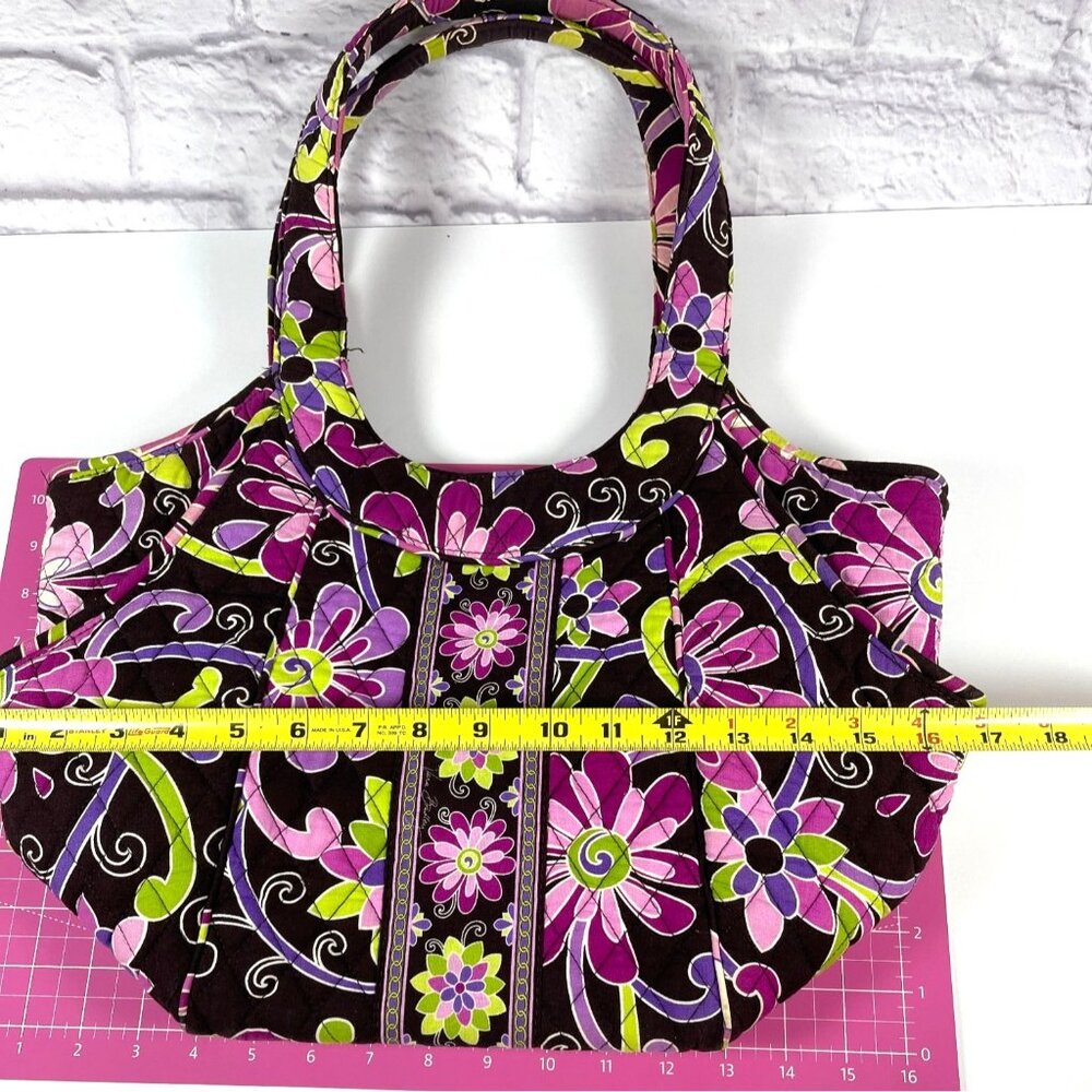 Vera Bradley Shoulder Tote Bag Purple Punch Floral Quilted Purse Pockets Retired - Picture 13 of 16